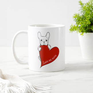 Schattigee Franse Bulldog met een rood hart Koffiemok
