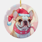 Schattigee Franse Bulldog met pet en sjaal Keramisch Ornament (Achterkant)