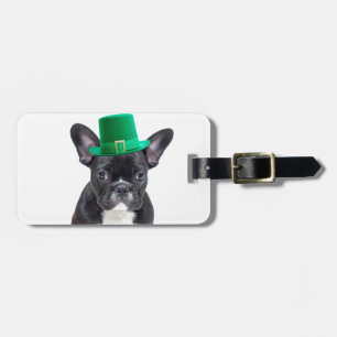 Schattigee Franse Bulldog met Pet St. Patrick's Da Bagagelabel