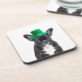 Schattigee Franse Bulldog met Pet St. Patrick's Da Bier Onderzetter (Linkerzijde)