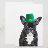 Schattigee Franse Bulldog met Pet St. Patrick's Da Briefpapier (Voorkant / Achterkant)