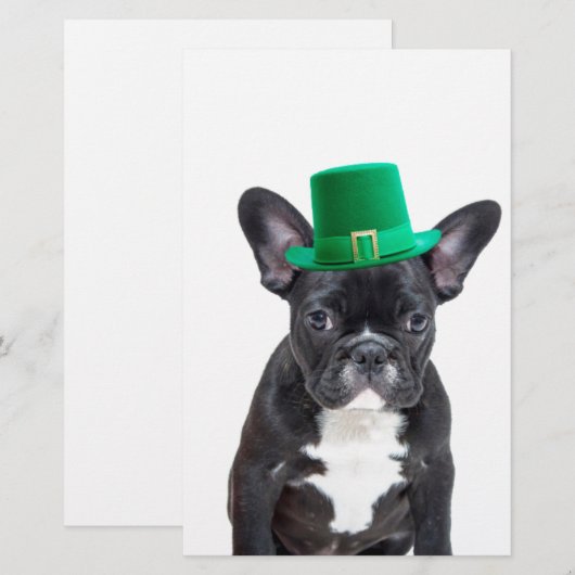 Schattigee Franse Bulldog met Pet St. Patrick's Da Briefpapier (Voorkant / Achterkant)