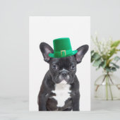 Schattigee Franse Bulldog met Pet St. Patrick's Da Briefpapier (Staand voorkant)