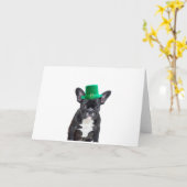 Schattigee Franse Bulldog met Pet St. Patrick's Da Kaart (Gele Bloem)