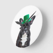 Schattigee Franse Bulldog met Pet St. Patrick's Da Ronde Klok (Hoek)