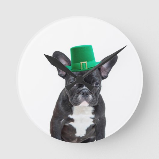 Schattigee Franse Bulldog met Pet St. Patrick's Da Ronde Klok (Voorkant)