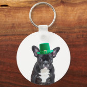 Schattigee Franse Bulldog met Pet St. Patrick's Da Sleutelhanger (Voorkant)