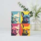 Schattigee Franse Bulldog Modern Pop Art Briefkaart (Staand voorkant)