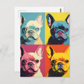 Schattigee Franse Bulldog Modern Pop Art Briefkaart (Voorkant / Achterkant)