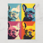 Schattigee Franse Bulldog Modern Pop Art Briefkaart (Voorkant)