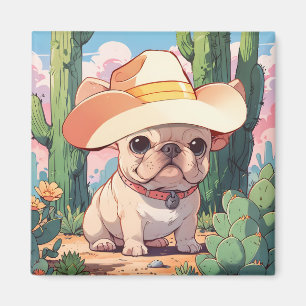Schattigee Franse Bulldog pastel cowboy Magneet