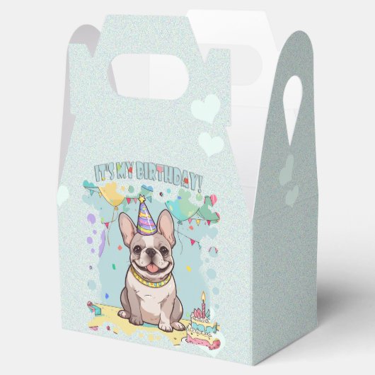 Schattigee Franse Bulldog Pastel Het is mijn verja Bedankdoosjes (Geopend)