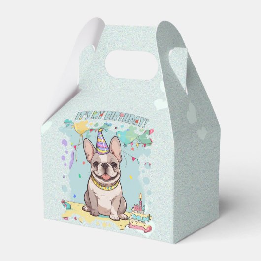 Schattigee Franse Bulldog Pastel Het is mijn verja Bedankdoosjes (Voorkant Zijde)