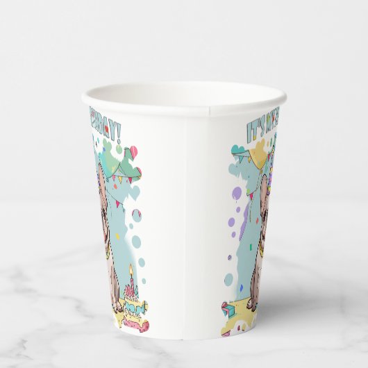 Schattigee Franse Bulldog Pastel Het is mijn verja Papieren Bekers (Rechts)