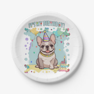 Schattigee Franse Bulldog Pastel Het is mijn verja Papieren Bordje