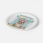 Schattigee Franse Bulldog Pastel Het is mijn verja Papieren Bordje (Gekanteld)