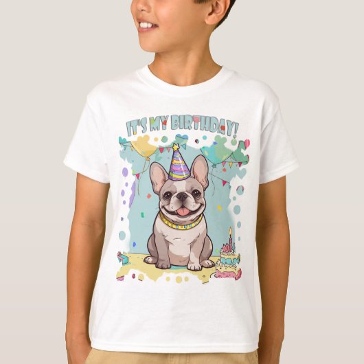 Schattigee Franse Bulldog Pastel Het is mijn verja T-shirt (Voorkant)