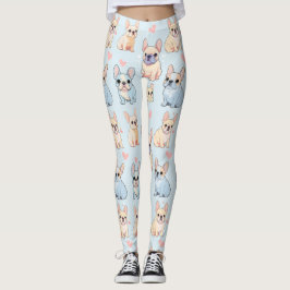 Schattigee Franse Bulldog Pastel Pattern Leggings