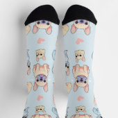 Schattigee Franse Bulldog Pastel Pattern Sokken (Top)