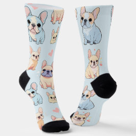 Schattigee Franse Bulldog Pastel Pattern Sokken
