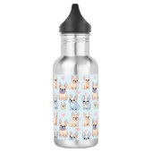 Schattigee Franse Bulldog Pastel Pattern Waterfles (Links)