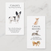 Schattigee Franse Bulldog Pet Sitter Dog Walker Visitekaartje (Voorkant / Achterkant)