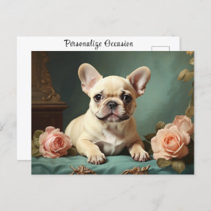  Schattigee Franse Bulldog Portret Hond Puppy Briefkaart