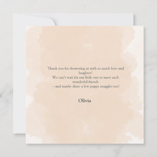 Schattigee Franse Bulldog Puppy Blue Heart Baby sh Bedankkaart (Achterkant)