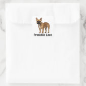 Schattigee Franse Bulldog Puppy Dog Frenchie Love Vierkante Sticker (Tas)