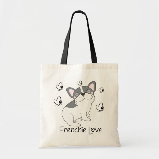 Schattigee Franse Bulldog Puppy Dog Frenchie Lover Tote Bag (Voorkant)