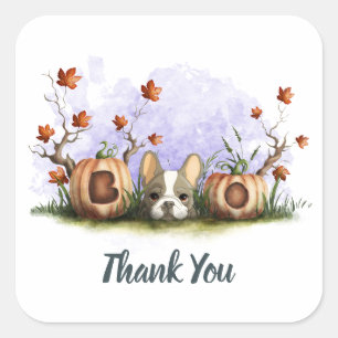 Schattigee Franse Bulldog Puppy Halloween Baby sho Vierkante Sticker