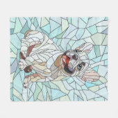 Schattigee Franse Bulldog Puppy - pastelmozaïek Fleece Deken (Voorkant (Horizontaal))