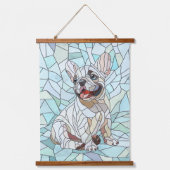 Schattigee Franse Bulldog Puppy - pastelmozaïek Hangend Wandkleed (Voorkant)