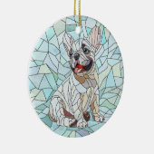 Schattigee Franse Bulldog Puppy - pastelmozaïek Keramisch Ornament (Rechts)