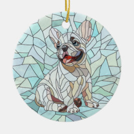 Schattigee Franse Bulldog Puppy - pastelmozaïek Keramisch Ornament
