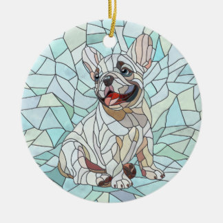 Schattigee Franse Bulldog Puppy - pastelmozaïek Keramisch Ornament