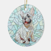 Schattigee Franse Bulldog Puppy - pastelmozaïek Keramisch Ornament (Links)