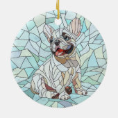 Schattigee Franse Bulldog Puppy - pastelmozaïek Keramisch Ornament (Achterkant)
