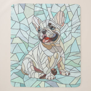 Schattigee Franse Bulldog Puppy - pastelmozaïek Sherpa Deken