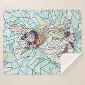 Schattigee Franse Bulldog Puppy - pastelmozaïek Sherpa Deken (Voorkant (horizontaal))