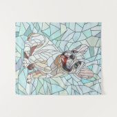 Schattigee Franse Bulldog Puppy - pastelmozaïek Wandkleed (Voorkant (horizontaal))