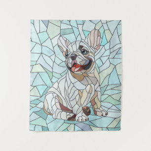Schattigee Franse Bulldog Puppy - pastelmozaïek Wandkleed