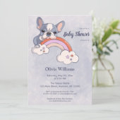 Schattigee Franse Bulldog Puppy Rainbow Baby showe Kaart (Staand voorkant)