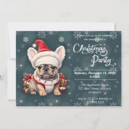 Schattigee Franse Bulldog Qanta Pet Kerstfeest Kaart
