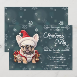 Schattigee Franse Bulldog Qanta Pet Kerstfeest Kaart