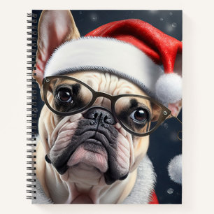Schattigee Franse Bulldog Santa Christmas Holiday Notitieboek