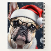 Schattigee Franse Bulldog Santa Christmas Holiday  Notitieboek (Achterkant)
