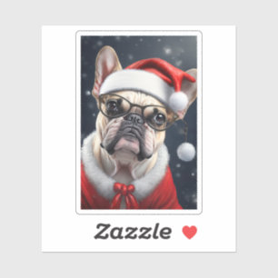 Schattigee Franse Bulldog Santa Christmas Holiday  Sticker