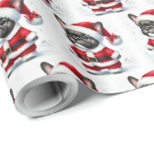 Schattigee Franse Bulldog Santa Claus Christmas Cadeaupapier (Rol Hoek)
