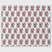 Schattigee Franse Bulldog Santa Claus Christmas Cadeaupapier (Vlak)